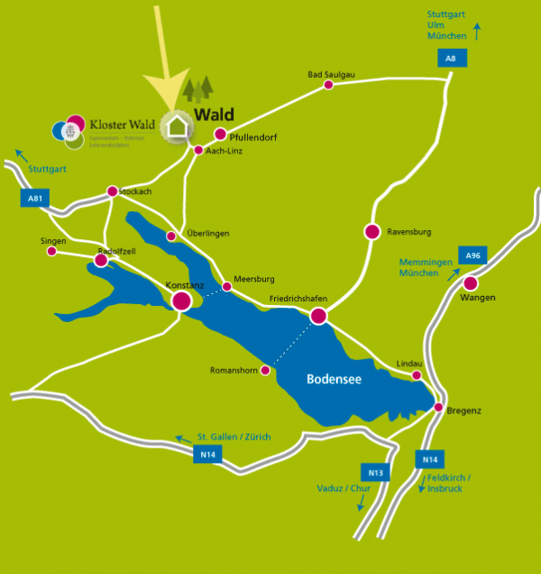 Directions to Kloster Wald - High school, boarding school, training workshops for girls